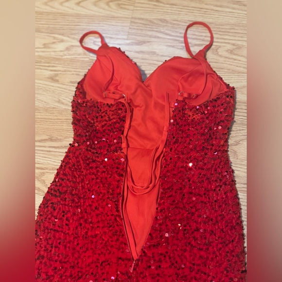 Red Long Sequins Dress XS - Picture 6 of 8